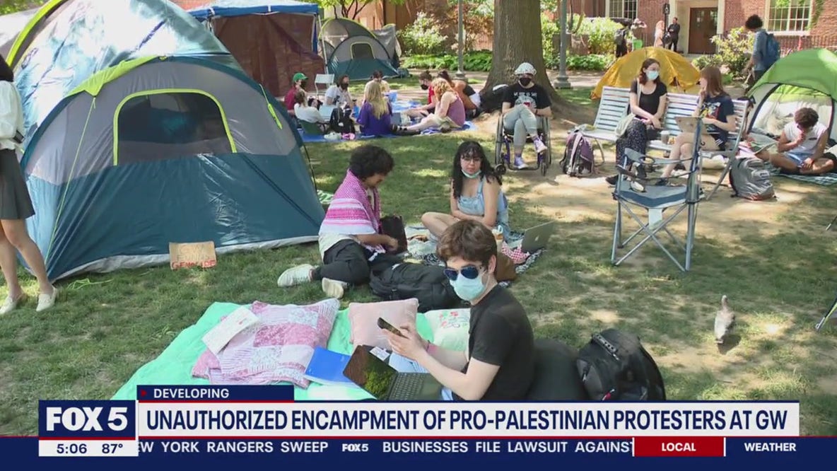 Pro-Palestine protesters vow to stay on GWU campus until demands are met